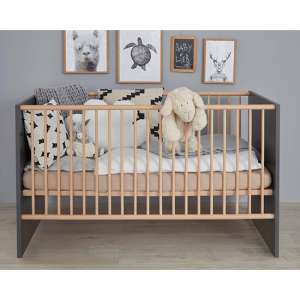 Magz Wooden Baby Cot Bed In Grey