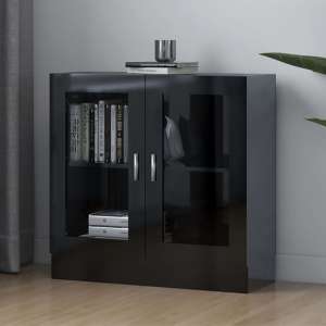 Maili High Gloss Display Cabinet With 2 Doors In Black