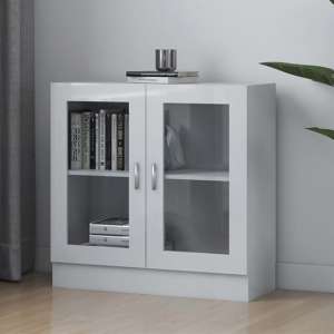Maili High Gloss Display Cabinet With 2 Doors In White