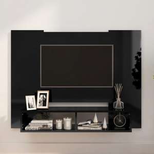 Maisie High Gloss Wall Hung Entertainment Unit In Black