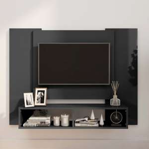 Maisie High Gloss Wall Hung Entertainment Unit In Grey