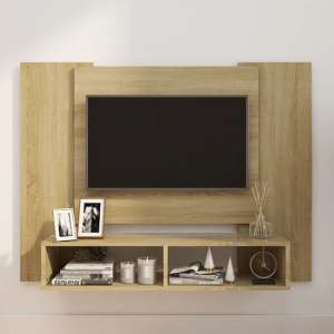 Maisie Wooden Wall Hung Entertainment Unit In Sonoma Oak
