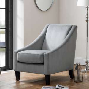 Maison Velvet Lounge Chaise Chair In Grey