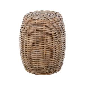 Helvetios Round Kubu Rattan Stool In Natural