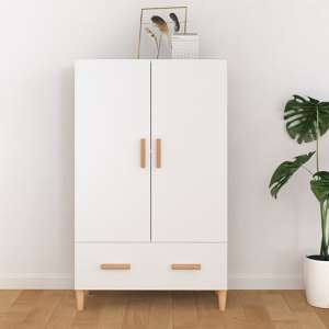 Makula Wooden Highboard With 2 Doors 1 Drawer In White