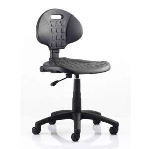 Malaga Task Wipe Clean Office Visitor Chair In Black No Arms