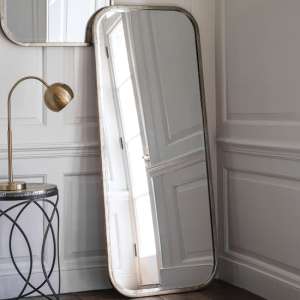 Malcolm Rectangular Leaner Mirror In Distressed Champagne Frame
