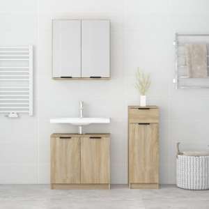 Malibu Wooden Bathroom Furniture Set In Sonoma Oak