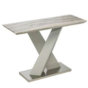 Malin Console Table In Granite Effect And High Gloss Grey
