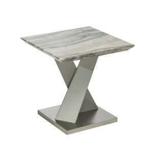 Malin Lamp Table Square In Granite Effect And High Gloss Grey
