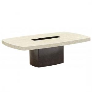 Malissa Marble Coffee Table Rectangular In Cream And Brown