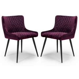 Malmo Mulberry Velvet Fabric Dining Chair In A Pair