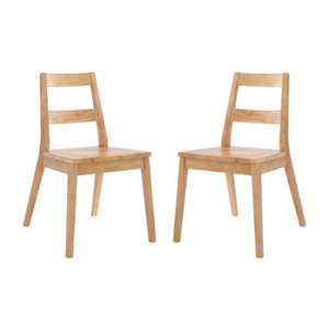 Marstow White Oak Wooden Dining Chairs In Pair