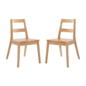 Marstow White Oak Wooden Dining Chairs In Pair