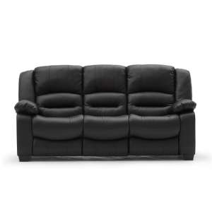 Malou 3 Seater Sofa In Black Faux Leather