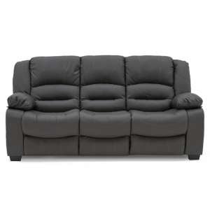Malou 3 Seater Sofa In Grey Faux Leather