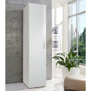 Malta Small Wooden Wardrobe In High Gloss White