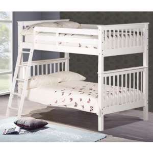 Malvern Wooden Small Double Bunk Bed In White