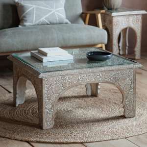 Mambo Clear Glass Top Coffee Table With Silver Base