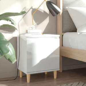 Manal High Gloss Bedside Cabinet With 1 Door In White