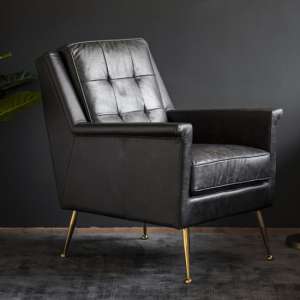 Manero Faux Leather Armchair In Black