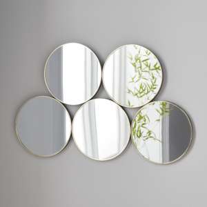 Manhattan 5 Circles Wall Bedroom Mirror In Gold Frame