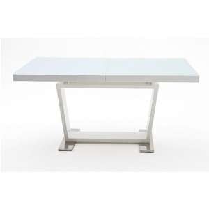 Manhattan Extending Glass Top Dining Table In White High Gloss