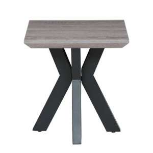 Manhattan Square Wooden End Table In Grey