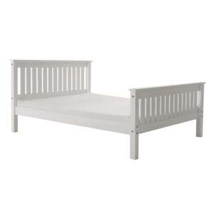 Maire High Footend Pine King Size Bed In White
