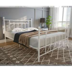 Morgana Metal Double Bed In White