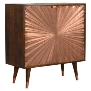 Manila Wooden Storage Cabinet In Chestnut And Copper
