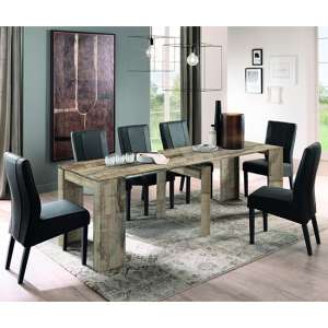 Manvos Extending Pero Wooden Dining Table With 8 Miko Chairs