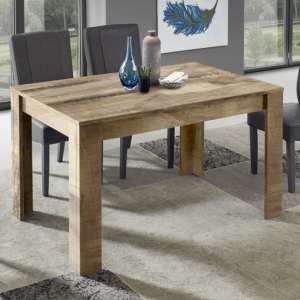 Manvos Wooden Dining Table In Black Oak And Pero