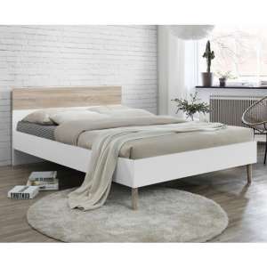 Appleton Wooden Double Bed Oak And White