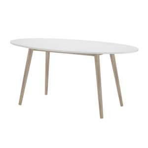 Appleton Wooden Oval Dining Table In White And Oak