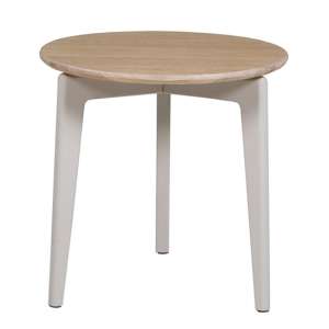 Maral Round Wooden Lamp Table In Cashmere Oak