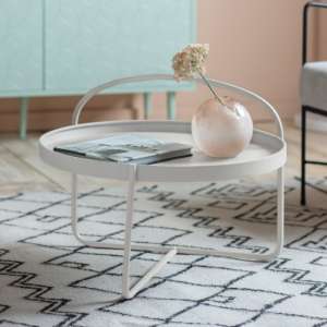 Marbury Round Metal Coffee Table In White