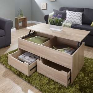 Uttoxeter Storage Coffee Table In Oak With Lift Up Top