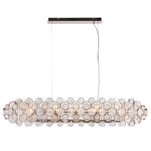Marella 8 Light Glass Medallions Pendant Light In Bright Nickel