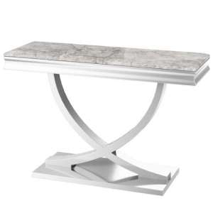 Madeley Marble Console Table In Light Grey