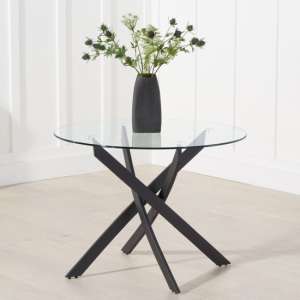 Marinna Round 100cm Glass Dining Table In Clear