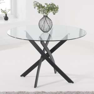 Marinna Round 120cm Glass Dining Table In Clear