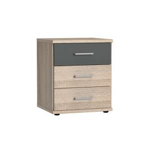 Marino Wooden Bedside Cabinet In Oak Effect And Graphite
