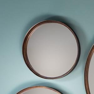 Marion Decorative Round Wall Mirror Small In Bronze
