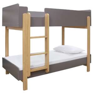 Horwich Wooden Bunk Bed In Matt Grey And Oak