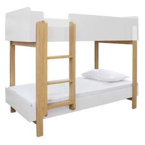Horwich Wooden Bunk Bed In Matt White And Oak