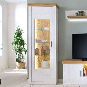 Marka Display Cabinet In Pinie Aurelio With 1 Door And LED