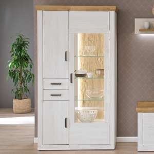 Marka Display Cabinet In Pinie Aurelio With 3 Doors And LED