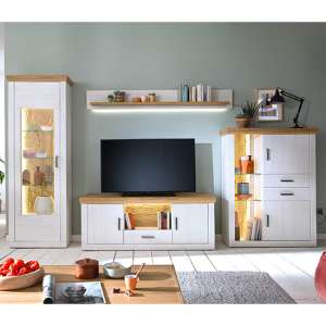 Marka Living Room Furniture Set 1 In Pinie Aurelio With LED