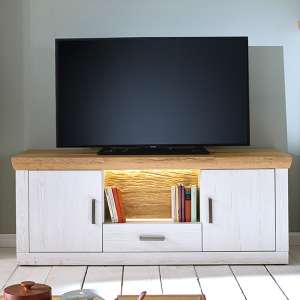 Marka Small TV Stand In Pinie Aurelio With 2 Doors And LED